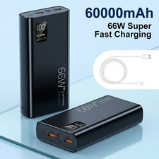 60000mAh, 66W Power Bank-Black/White
