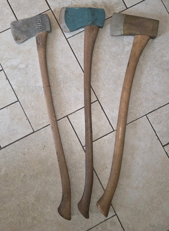 Three Vintage MWA modern woodsman of america parade, ceremonies Axes 1 Aluminum 