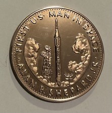 Mercury 3 1st Man In Space Alan Shepard Coin Medal NASA Space