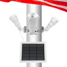 Solar Flag Pole Light, Flagpole Light Solar Powered, 3 Super Bright PC Crysta
