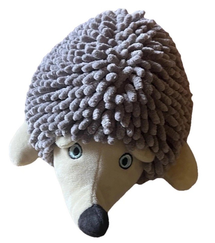 Norwex Hedgehog Kids Dusting Mitt Puppet Stuffed Animal Grey Tan Blue 12"