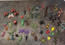 Lot of 54 Vintage/Modern Reptiles Insects Figures Toys Plastic Rubber