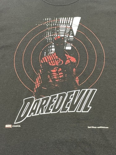 T-shirt graphique noir Marvel Daredevil homme 2XL XXL streetwear bandes dessinées rétro année 2000 - Photo 2/16