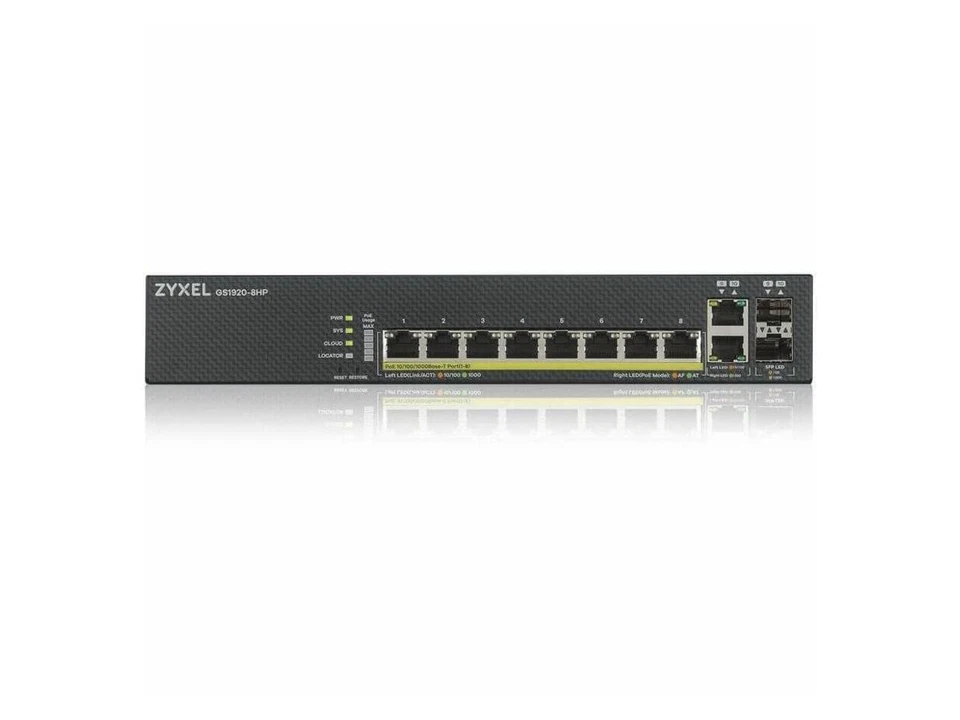 ZyXEL GS1920-8HPv2 8-Port Gigabit Smart Nebula Cloud Managed PoE Switch, 8 PoE+ - Image 2 of 4