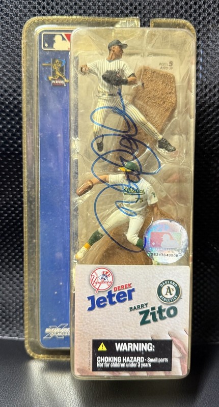 McFarlane SportsPicks "Derek Jeter" signed Derek Jeter & Barry Zito Figures COA