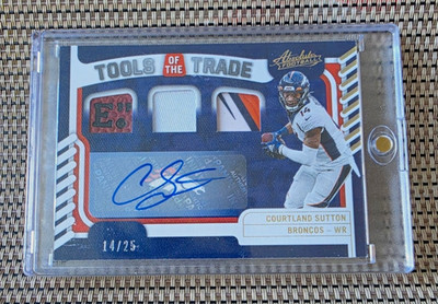 2022 Panini Absolute Football Courtland Sutton Broncos TTT-15 Auto Patch /25