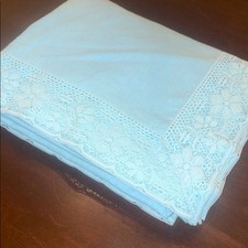 Elegant Blue Lace Tablecloth