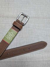 vintage 1990s new old stock COWHIDE full grain leather 34 brown belt