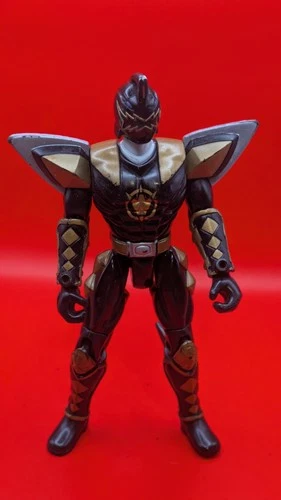 2003 Power Rangers Dino Thunder Raptor Cycle Black Ranger 5.5" Action Figure Vtg
