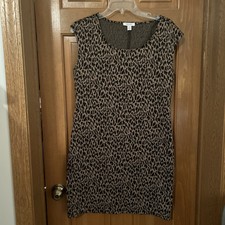 Women  s Nine West Leopard Pullover Dress Medium