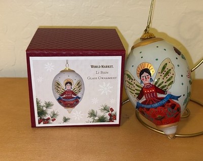World Market Li Bien 2025 Peace, Love, & Joy Angel Christmas Glass Ornament