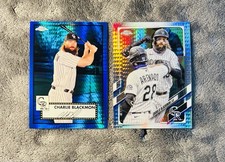 Charlie Blackmon 2021 Topps Platinum Blue Prism & Topps Chrome Prism Refractor