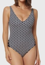 Bleu Rod Beattie Women's Gray Printed Strappy One-Piece Swimsuit Size 4