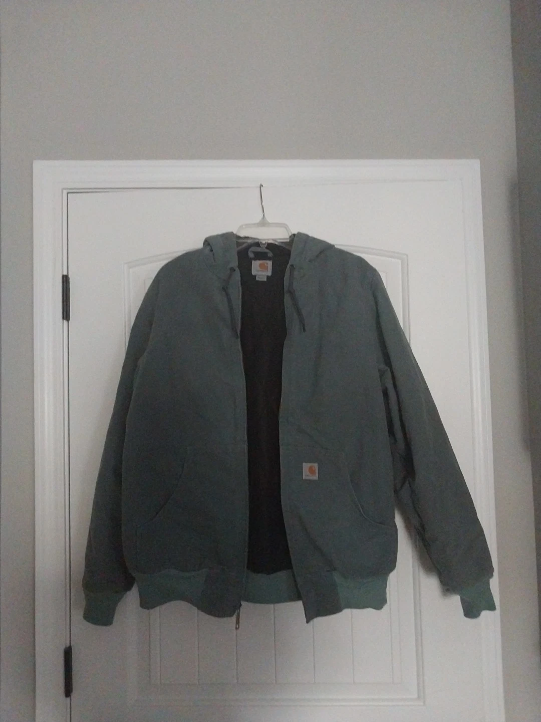 VETEMENTS Giacca Carhartt 4 6 donna WJ130 331 verde con cappuccio abbigliamento da lavoro tela zip intera