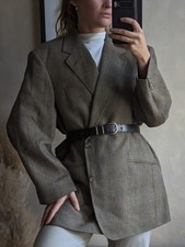 Vintage 70s 80s Dun & Co Brown Wool Pinstripe Mens Blazer Size 10/12