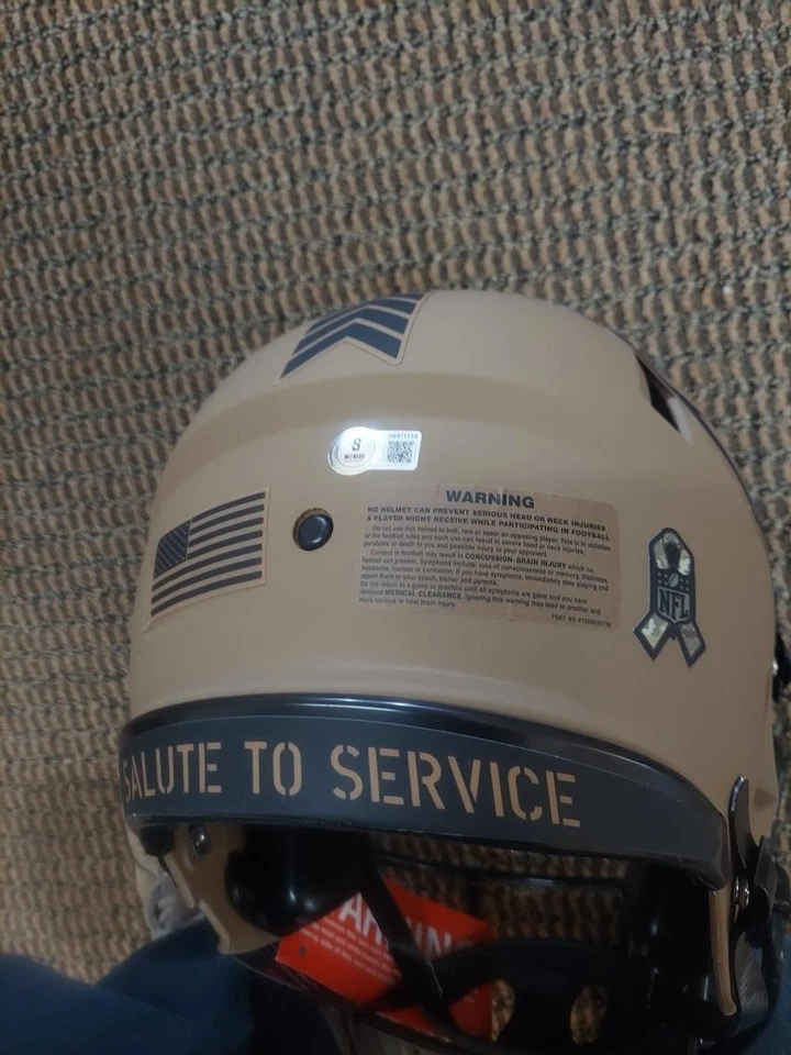 Casco Patrick Peterson Salute to Service auténtico autografiado Foto 3 de 4