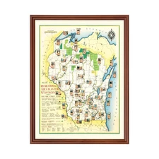 Old Map of Wisconsin 1939 - Vintage Wisconsin Art