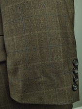 Joseph & Feiss Gold Mens 50L Brown 2 Button Blazer Sport Coat Jacket Check Plaid