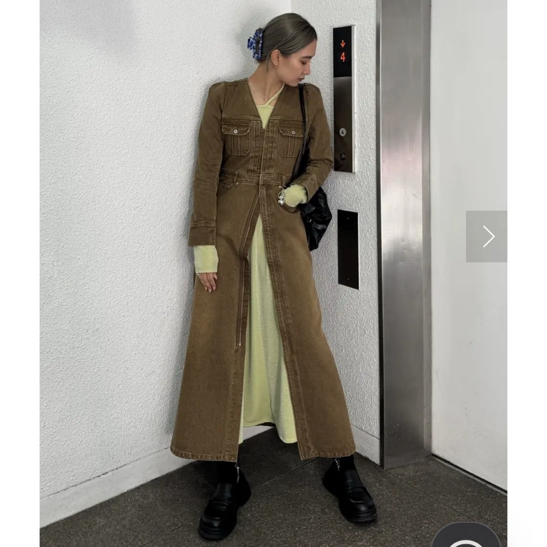 Adorable Back Ribbon Denim Dress Ameri - image 1