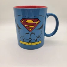 Superman Mug DC Comics Blue Red Logo Vintage Style Heavy Ceramic 4” Glossy ICUP