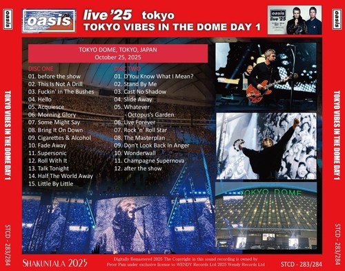 OASIS / 2025 TOKYO VIBES IN THE DOME DAY 1 (2CD) NEW F/S - Picture 2 of 2
