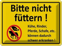 Blechschild 30X40 Cm Bitte Nicht FüTtern Warnschild Hinweisschild Sicherheit Vor