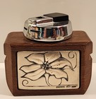 RARE Brunel Vintage Wood And Sterling Lighter, 925 LIGHTER, SIGNED, COLLECTIBLE  — photo 1
