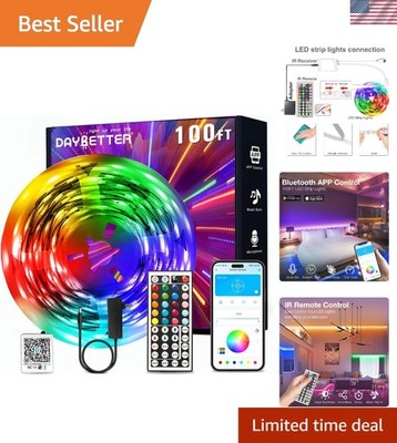 LED Strip Lights 100ft, Smart Lighting with App Remote Control, RGB LED Light...