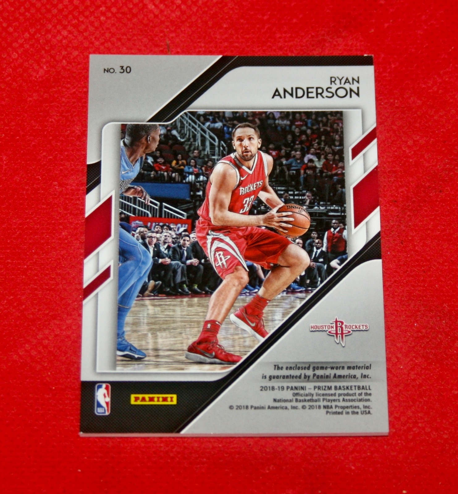 2018 Panini Sensational Swatches Card #30 - Ryan Anderson Game Used Jersey view 2