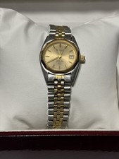Vintage Bulova Marine Star Women s Watch WR 100M Two Tone New Battery