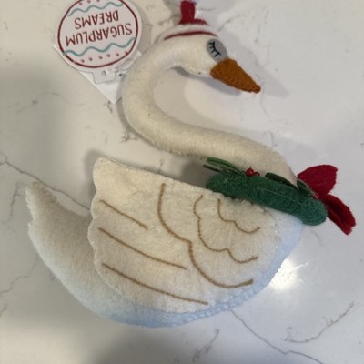 NWT Sugarplum Dreams Wool Felt Swan With Wreath 10 