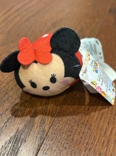 Disney Tsum Tsum Minnie Mouse 3.5" Mini Plush Stuffed Animal Red Dress  Bow NEW