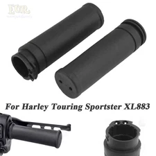 2X 1" Black Handle Bar Hand grips Fit For Harley Touring Sportster XL883 XL1200
