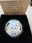 Silver Shield 1oz Trump Prophecy #8 2017 Make World War Again Proof with COA