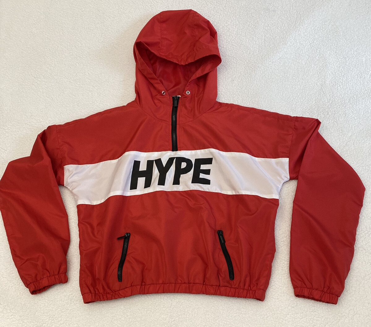 womens windbreaker jacket HYPE /HIP-HOP Rue 21 Med Cropped Red