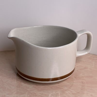 Vintage Ekco Eterna Japan Camelot Stoneware Large Gravy Sauce Boat Beige & Tan