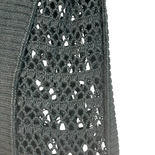 Maxi abito maglione AllSaints Elkin nero all'uncinetto a mano 100% lino taglia US 4/ UK 8 - Foto 4 di 8