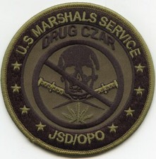 UNITED STATES MARSHAL DRUG CZAR subdued green NARCOTICS Marijuana POLICE PATCH