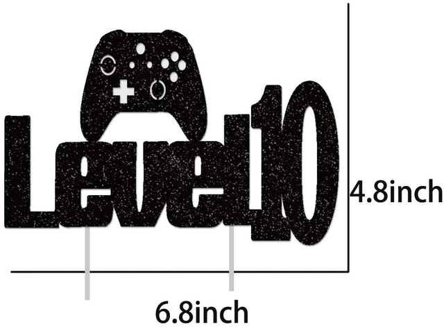 Video Game Level Up 10th Birthday Cake Topper for sale online