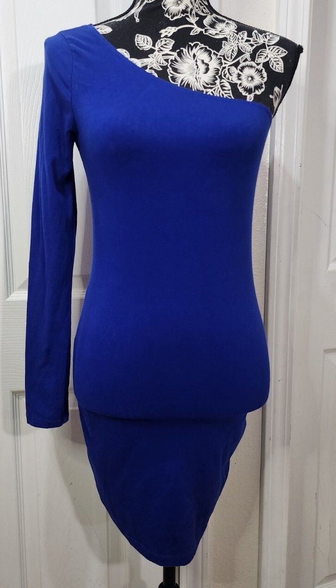 Forever 21 Royal Blue One Sleeve Asymmetrical Dress M