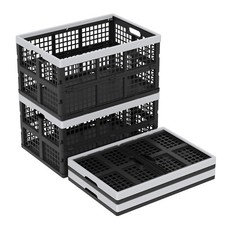 2/3/4-Packs 42 L Plastic Collapsible Storage Crate Folding Milk Crate Bins Home
