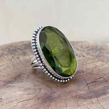Peridot Ring 925 Sterling Silver Band Statement Ring Handmade Ring All Size