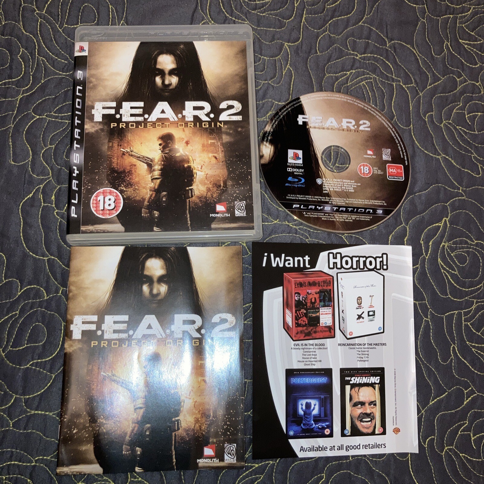 FEAR 2 Project Origin PS3 Game Sony PlayStation 3 Complete with Manual ...