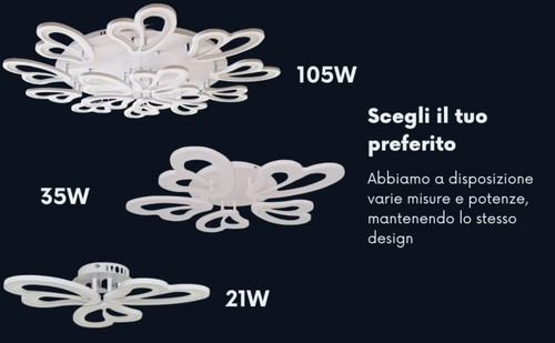 Plafoniera a Sospensione LED SMD 105W Fiore con Telecomando 3 Tonalità Luce IP20 - Foto 11 di 11