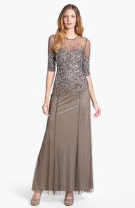 adrianna papell embellished illusion gown