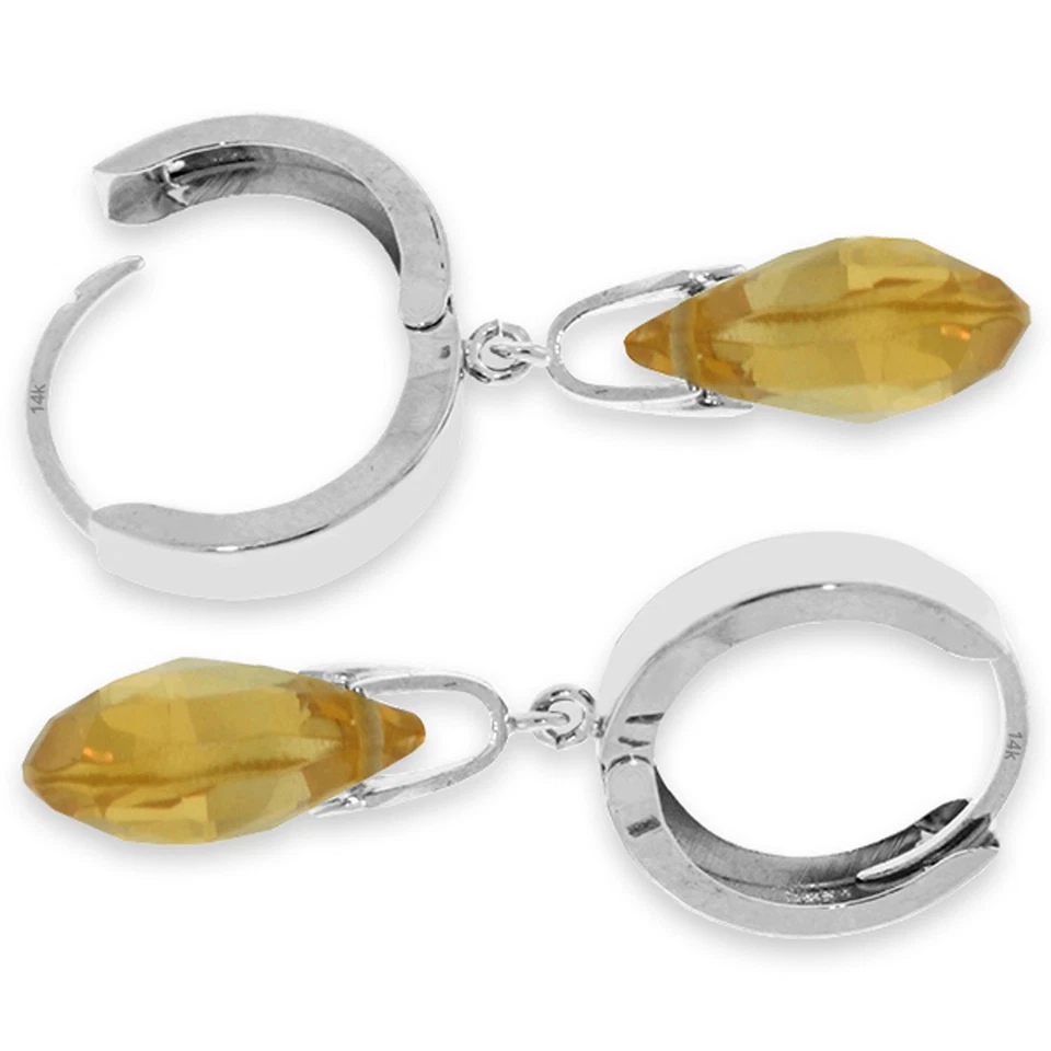 Pendientes de citrino Perceptions de oro blanco macizo de 14 quilates de 6 quilates Foto 2 de 4