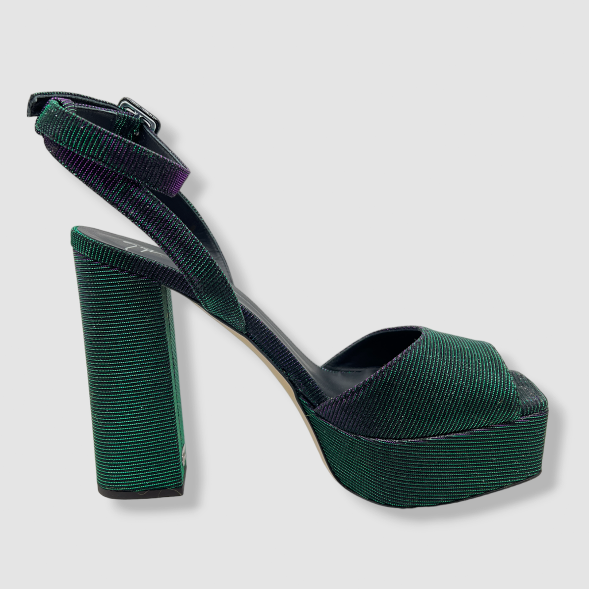 H1479 ジュゼッペザノッティ　38 24cm エナメル　グリーン　ヒール　緑 $895 Giuseppe Zanotti Women's Green/Purple Notturna Platform