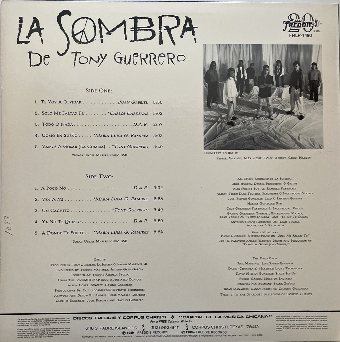 La Sombra “The Chi-Town Boys R Back”Tejano Tex Mex Record Lp