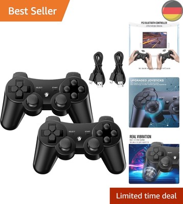 Controller für PS3, 2er Pack Wireless Controller mit Dual Shock, Bluetooth, R...