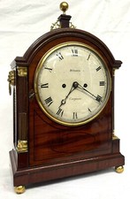 Antique Double Fusee Mantel Clock By Budgen Croydon Engraved Movement